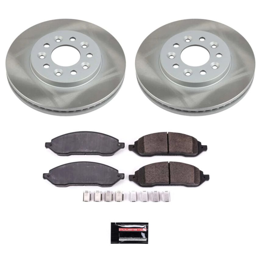 PowerStop SC3051 Semi-Coated Rotor and Low-Dust Ceramic Brake Pad Kit