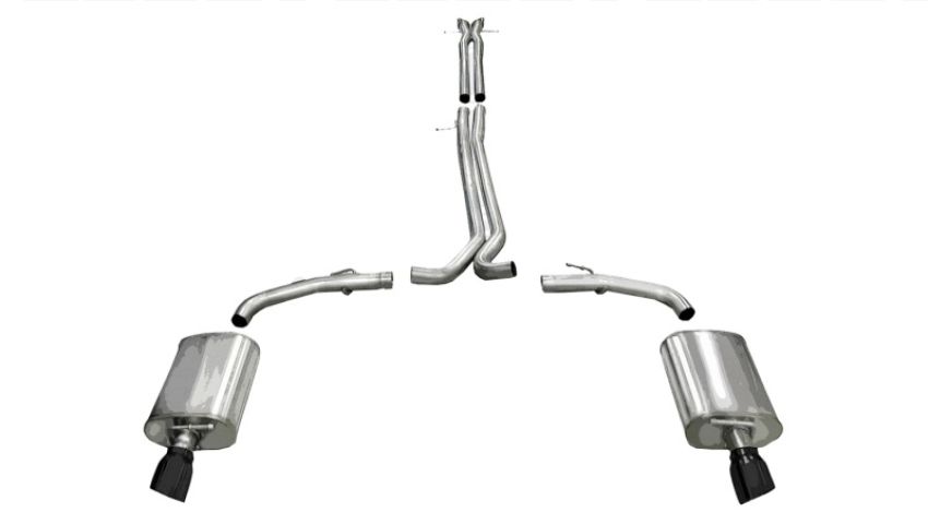CORSA Performance 14315BLK Corsa 2010-2019 Ford Taurus SHO 3.5L V6 Turbo Sport Cat-Back Exhaust w/ Dual 4in Black Tips