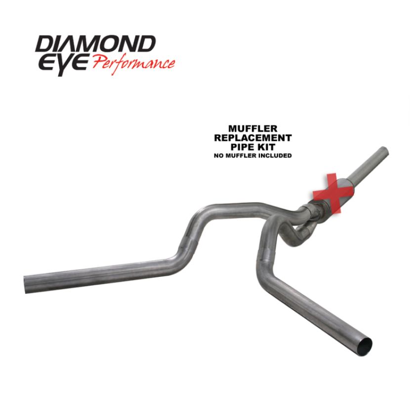Diamond Eye Performance K4236S-RP Diamond Eye KIT 4in CB MFLR RPLCMENT PIPE DUAL SS: 2004.5-2007.5 DODGE CUMMINS 600