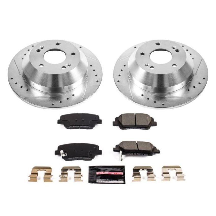 PowerStop K7507 Z23 Daily Driver Carbon-Fiber Ceramic Brake Pad and Drilled & Slotted Rotor Kit