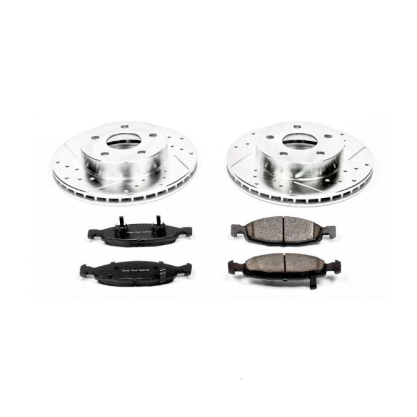 PowerStop K2147 Z23 Daily Driver Carbon-Fiber Ceramic Brake Pad and Drilled & Slotted Rotor Kit