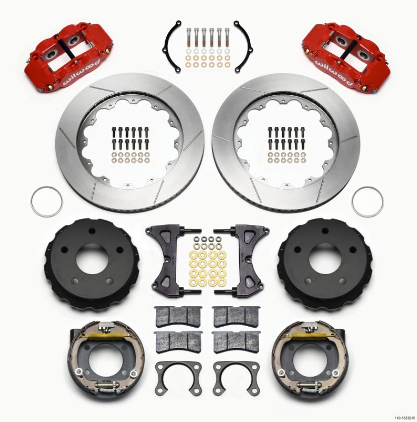 Wilwood 140-13332-R Narrow Superlite 4R Rear P-Brk Kit 14.00in Red Small Ford 2.36in Off Bronco 5 x 5.50