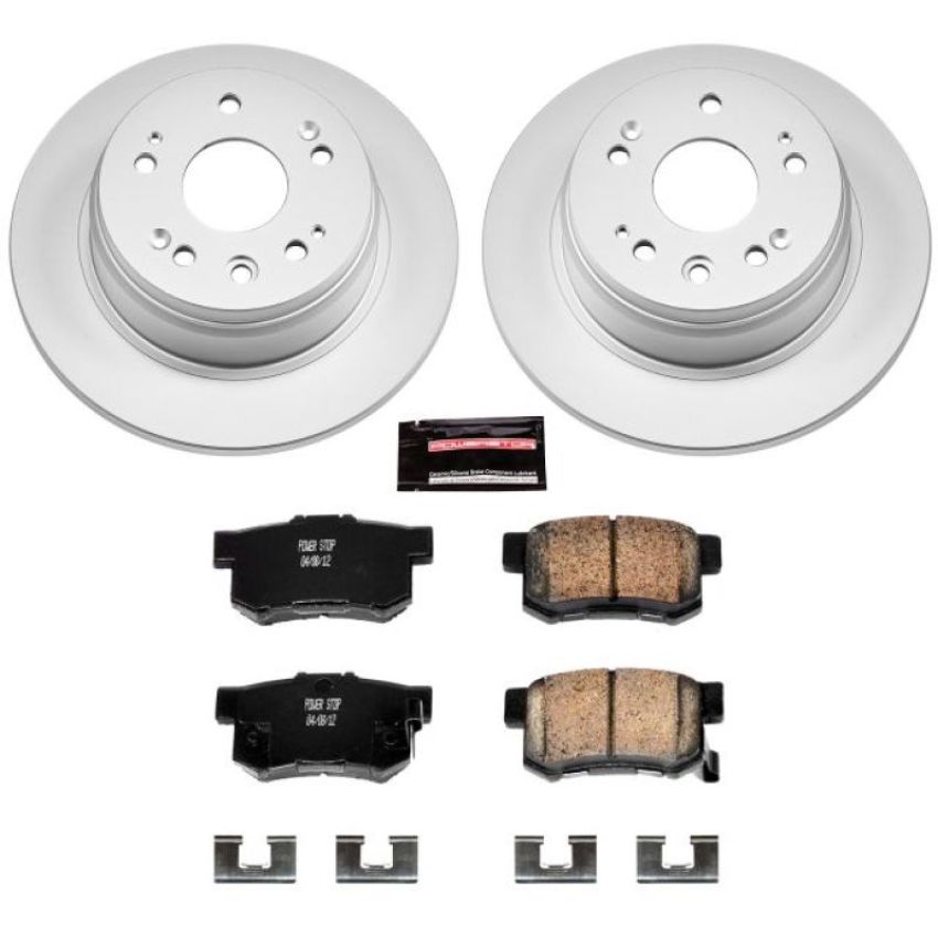 PowerStop CRK6172 Genuine Geomet Coated Rotor and Low-Dust Ceramic Brake Pad Kit