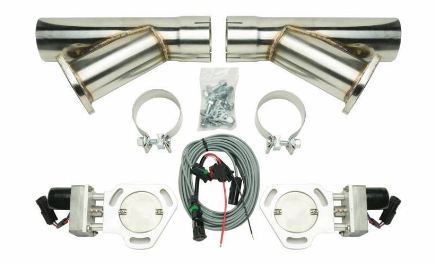 PYPES PERFORMANCE EXHAUST PYPHVE10K3 Dual Electric Exhaust Cutout 3in w/Y-Pipes
