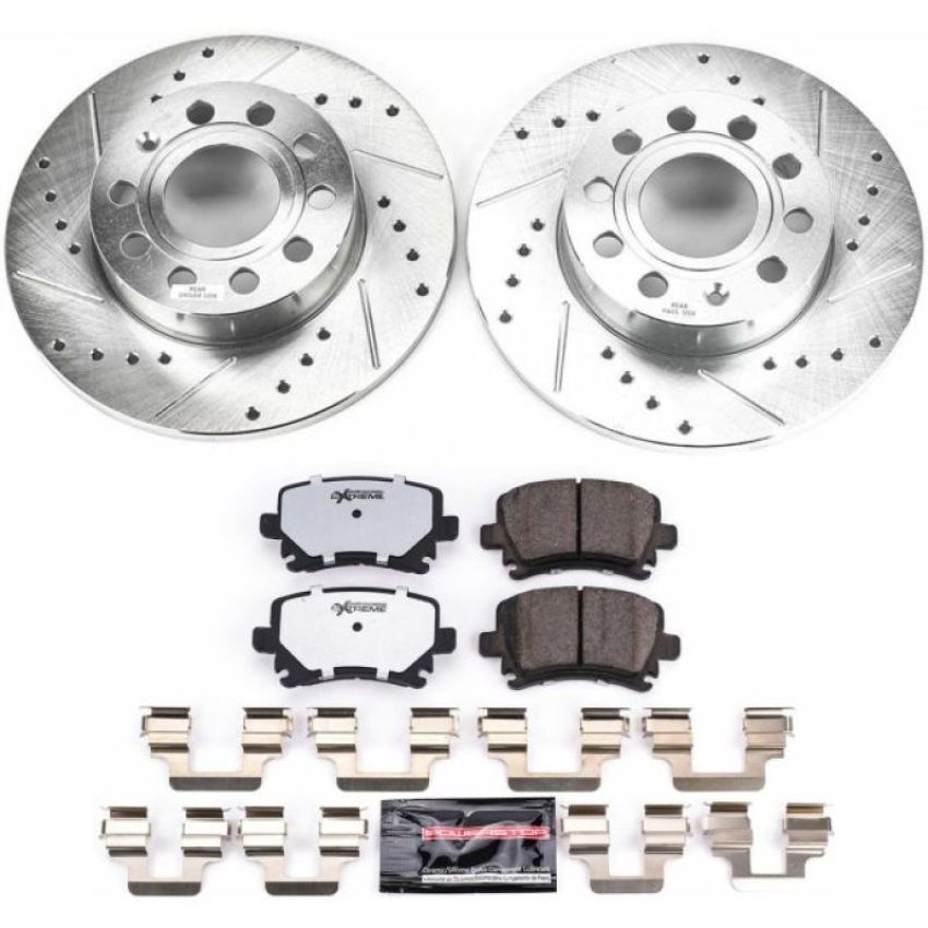 PowerStop K4627-26 Z26 Street Performance Ceramic Brake Pad and Drilled & Slotted Rotor Kit