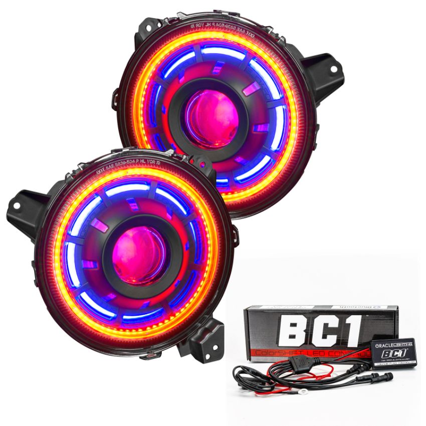 Oracle Lighting 5839-335 Oculus ColorSHIFT Bi-LED Projector Headlights -Jeep Wrangler JL / Gladiator JT