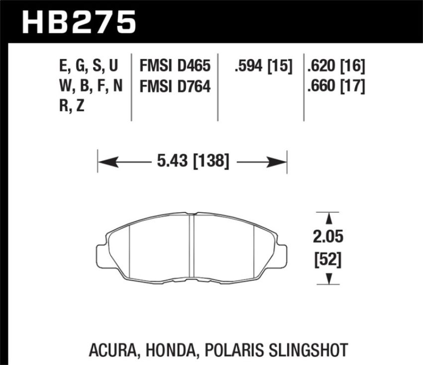 Hawk Performance HB275D.620 ER-1 Disc Brake Pad