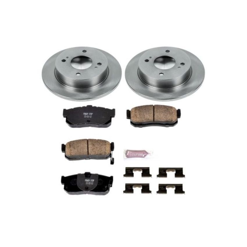 PowerStop KOE740 OE Stock Replacement Low-Dust Ceramic Brake Pad and Rotor Kit