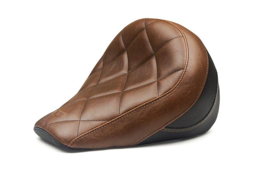 Mustang Motorcycle 76843 Mustang 18-21 Indian Scout Bobber Standard Touring Solo Seat Diamond Stitch - Brown