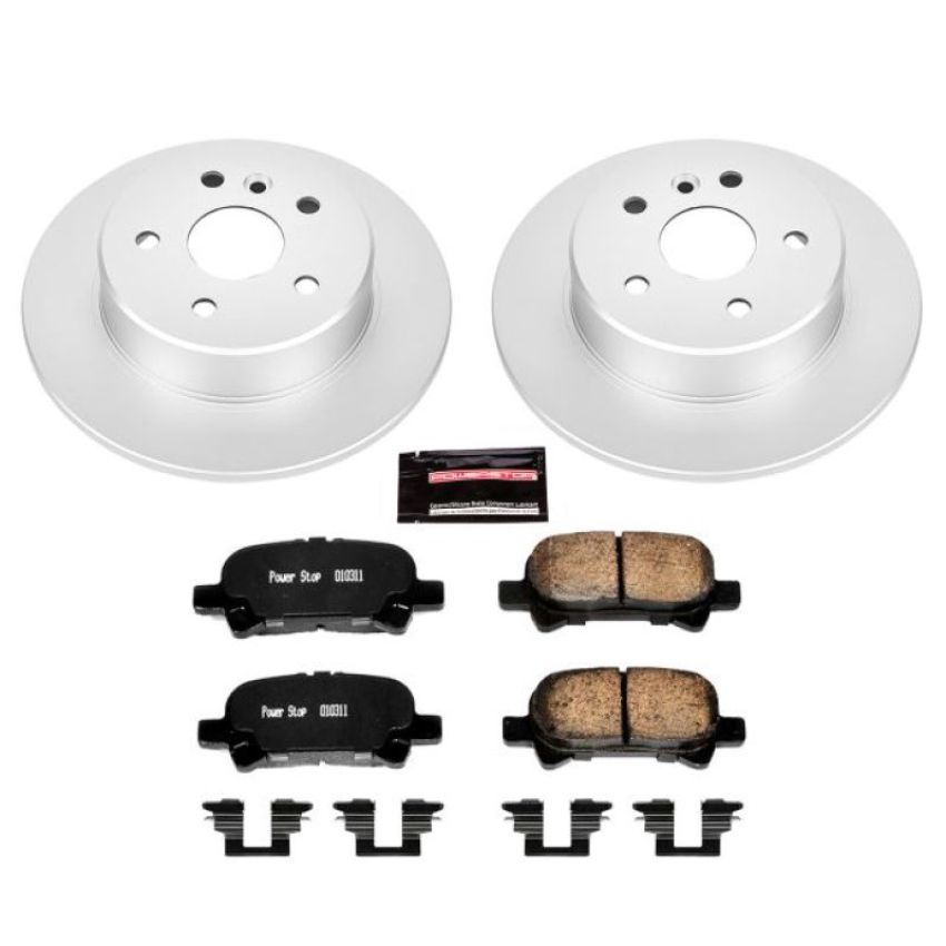 PowerStop CRK2322 Genuine Geomet Coated Rotor and Low-Dust Ceramic Brake Pad Kit