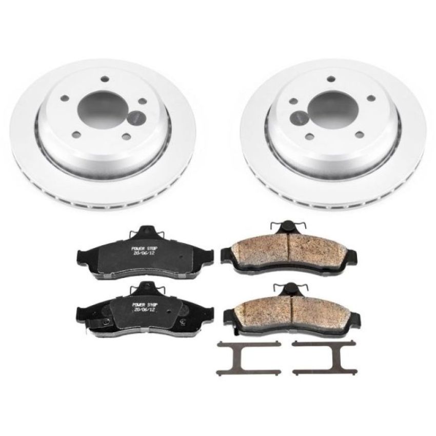 PowerStop CRK5064 Genuine Geomet Coated Rotor and Low-Dust Ceramic Brake Pad Kit