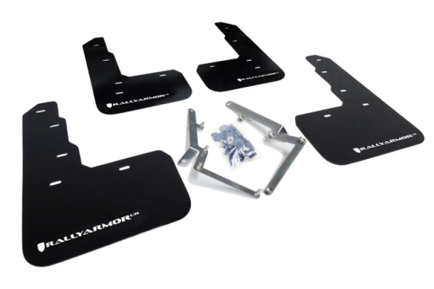 Rally Armor MF47-UR-BLK/WH Black Mud Flap/White Logo