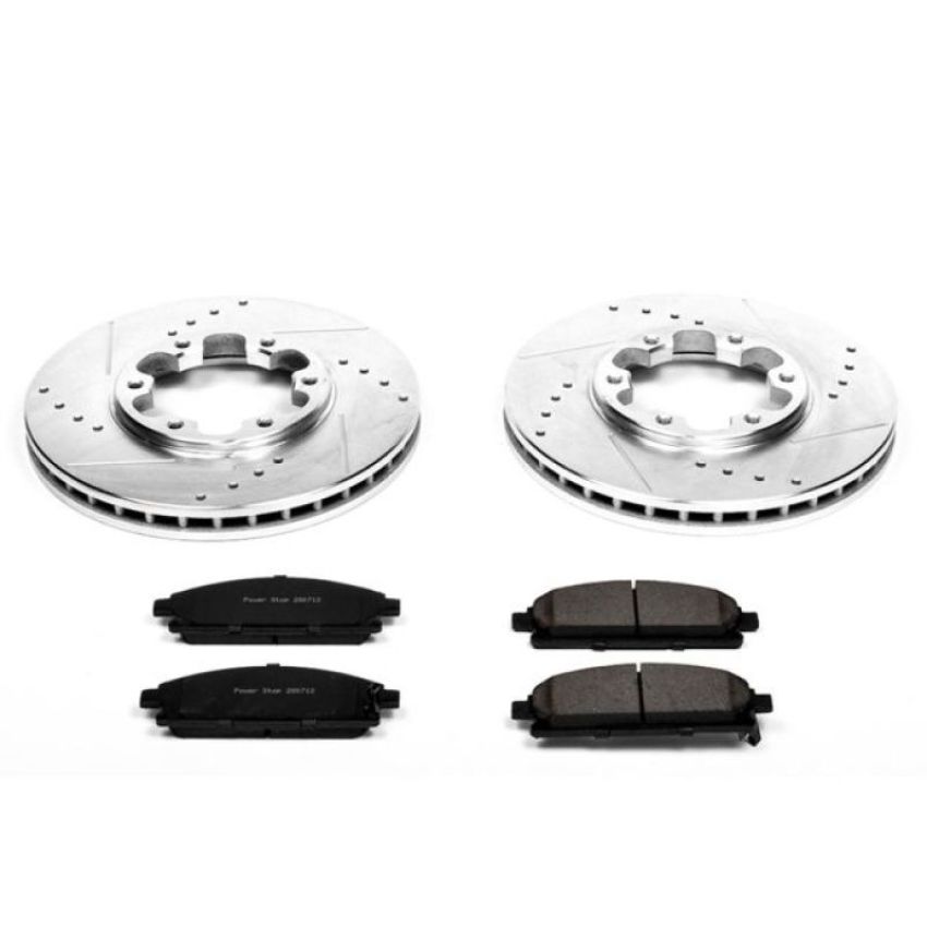 PowerStop K1175 Z23 Daily Driver Carbon-Fiber Ceramic Brake Pad and Drilled & Slotted Rotor Kit