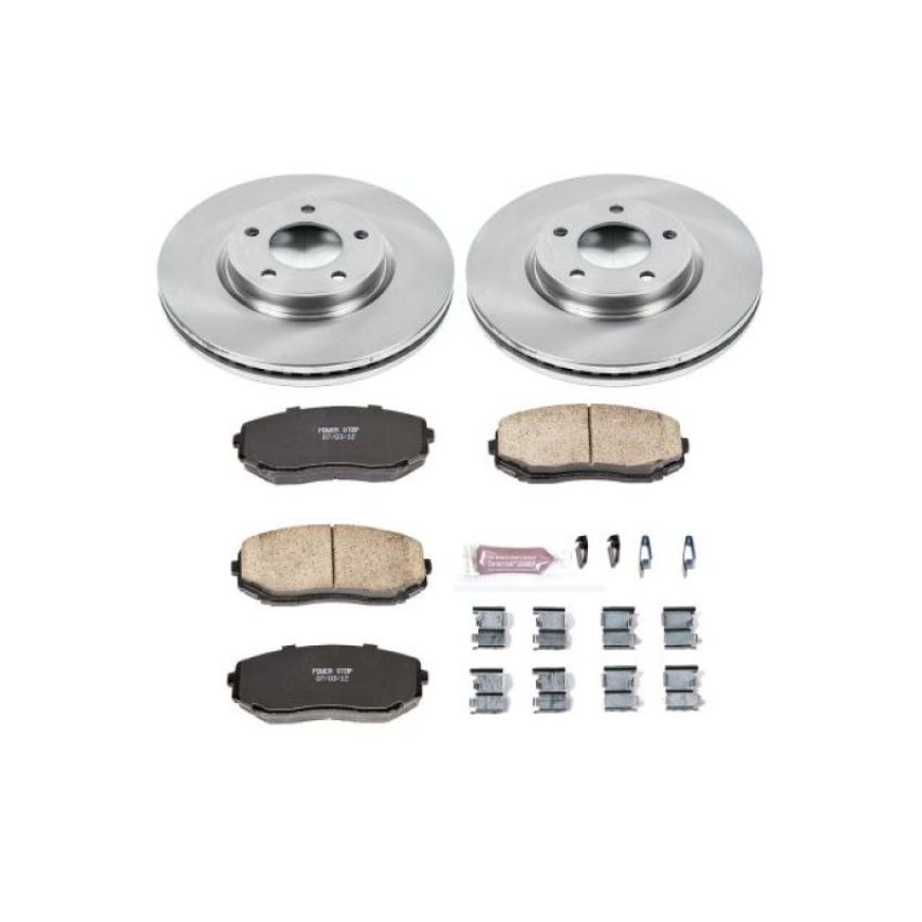 PowerStop KOE3071 OE Stock Replacement Low-Dust Ceramic Brake Pad and Rotor Kit