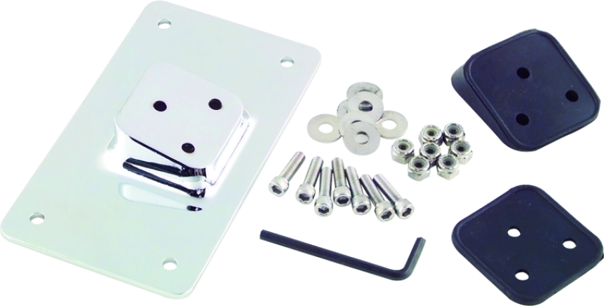 Bikers Choice 490002 55-Up Chrome Custom Laydown License Plate Bracket With 3 Bolt Style
