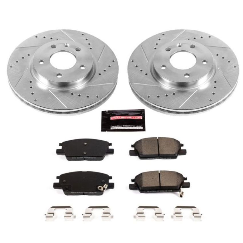 PowerStop K7400 Z23 Daily Driver Carbon-Fiber Ceramic Brake Pad and Drilled & Slotted Rotor Kit