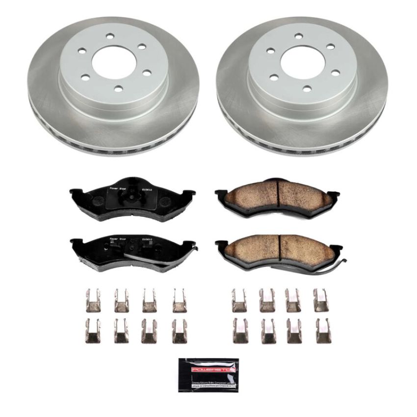 PowerStop SC2138 Semi-Coated Rotor and Low-Dust Ceramic Brake Pad Kit