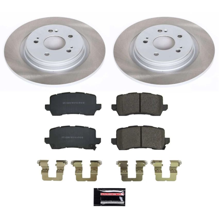PowerStop SC8768 Semi-Coated Rotor and Low-Dust Ceramic Brake Pad Kit