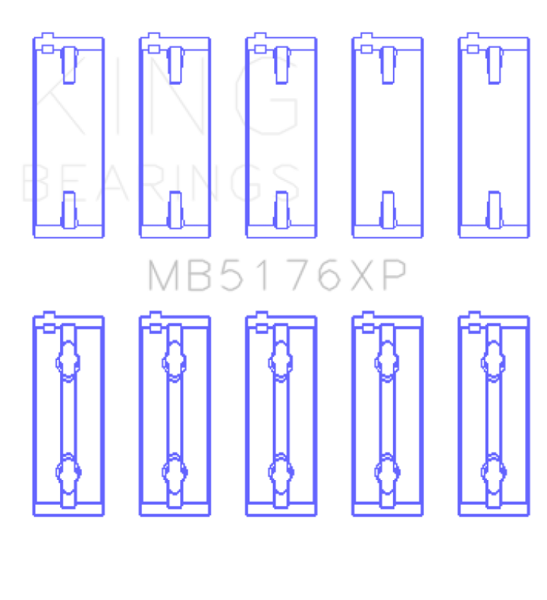 King Engine Bearings MB5176XP King Mitsubishi 4G91/4G92/4G93 16V (Size STD) XP - Series Performance Main Bearing Set