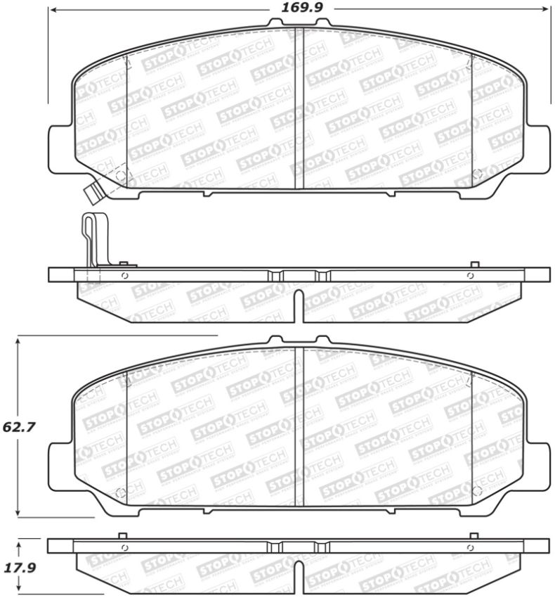 Stoptech 308.15090 Street Brake Pads - Front