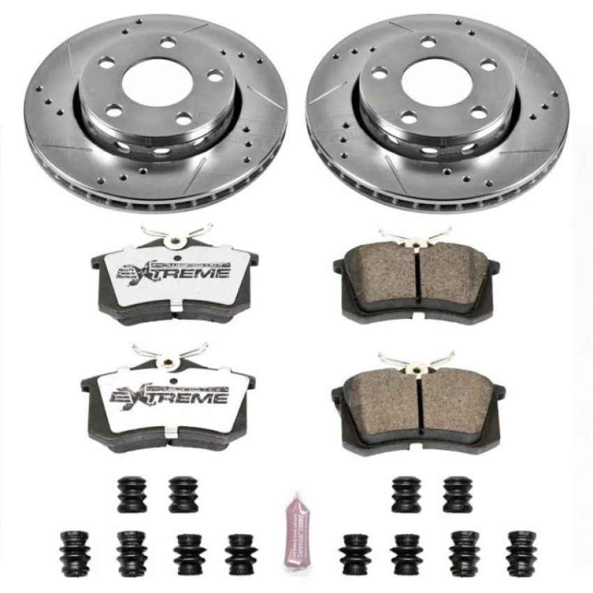 PowerStop K894-26 Z26 Street Performance Ceramic Brake Pad and Drilled & Slotted Rotor Kit