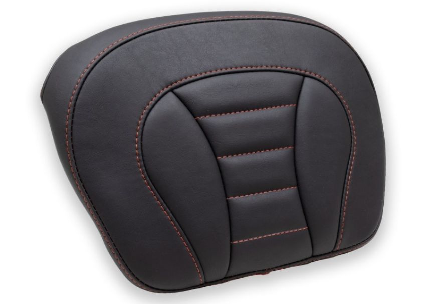 Mustang Motorcycle 76886AB Mustang 08-21 Harley FL Touring Accessories Tour-Pak Pad w/Red Stitch - Black