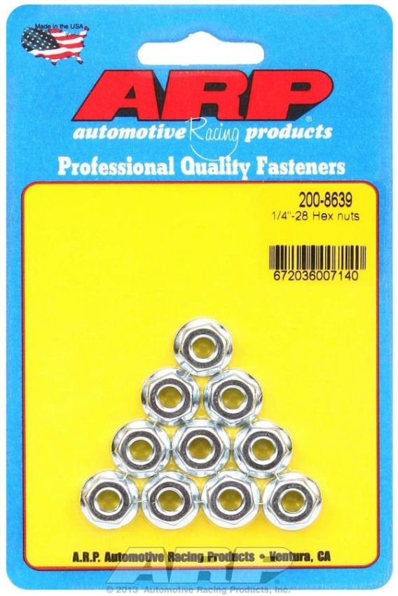 ARP ARP200-8639 Hex Nuts - 1/4-28 (10)