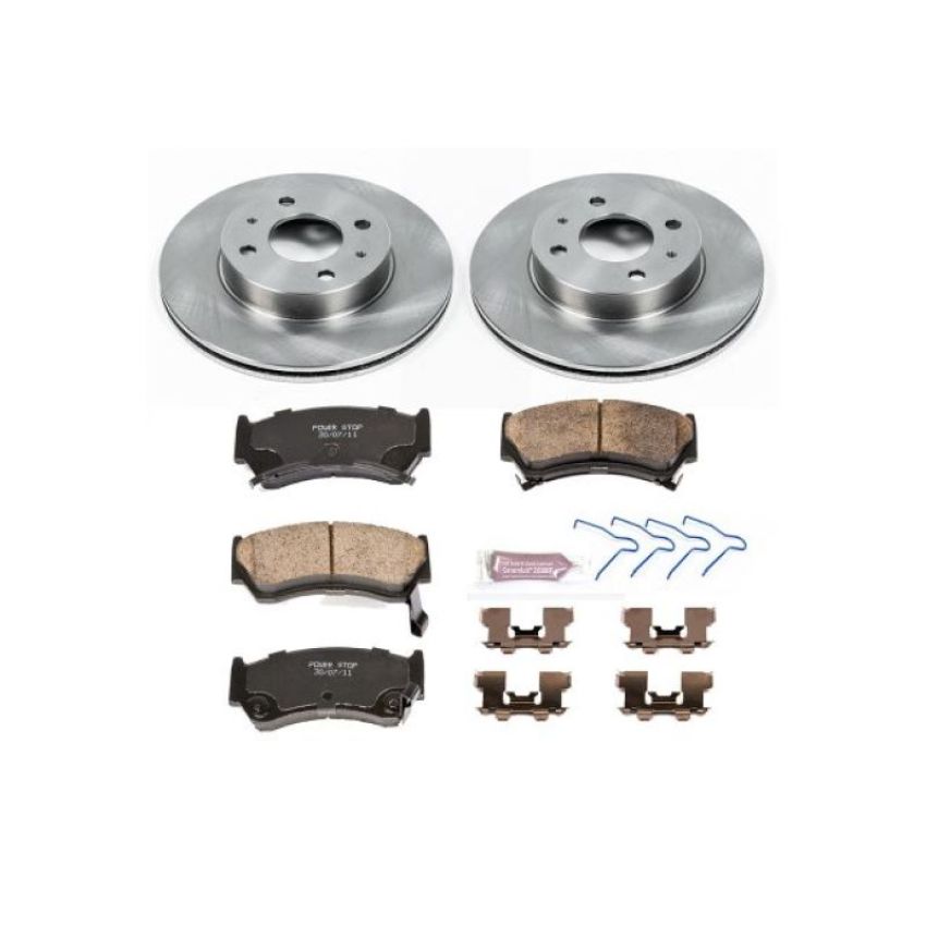 PowerStop KOE1172 OE Stock Replacement Low-Dust Ceramic Brake Pad and Rotor Kit