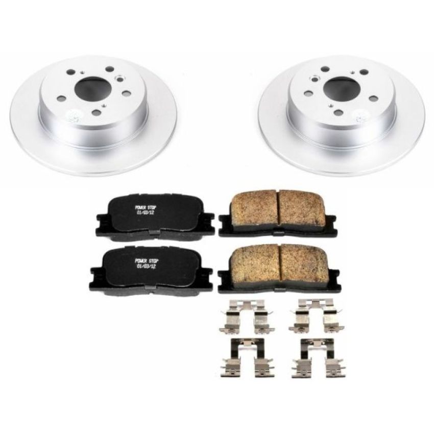 PowerStop CRK1148 Genuine Geomet Coated Rotor and Low-Dust Ceramic Brake Pad Kit