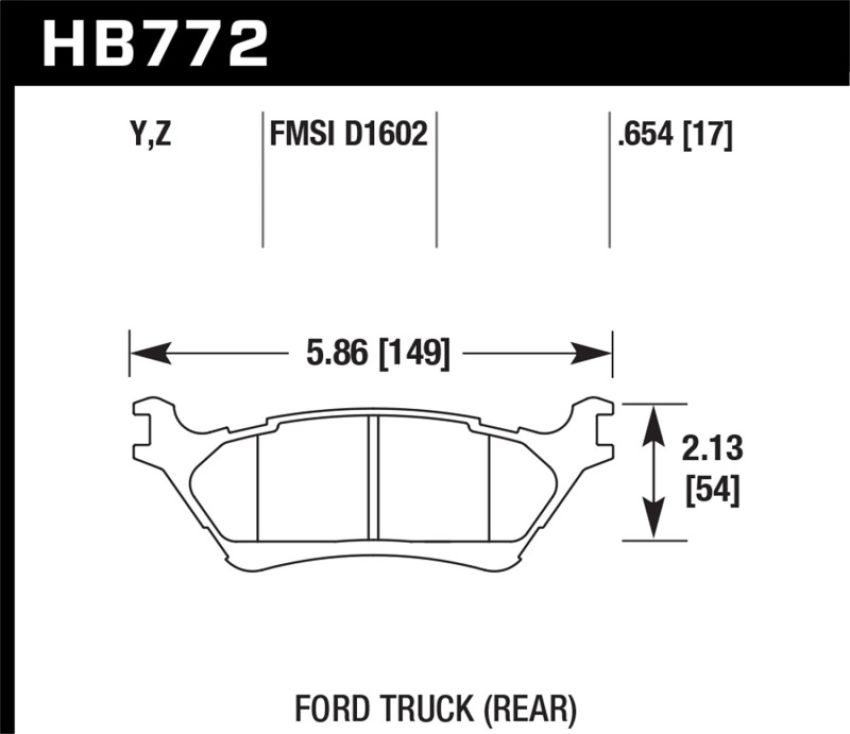 Hawk Performance HB772Z.654 Performance Ceramic Disc Brake Pad