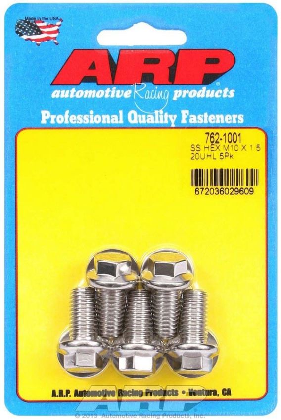 ARP 762-1001 M10 x 1.5 20mm UHL Hex SS Bolts (5/pkg)