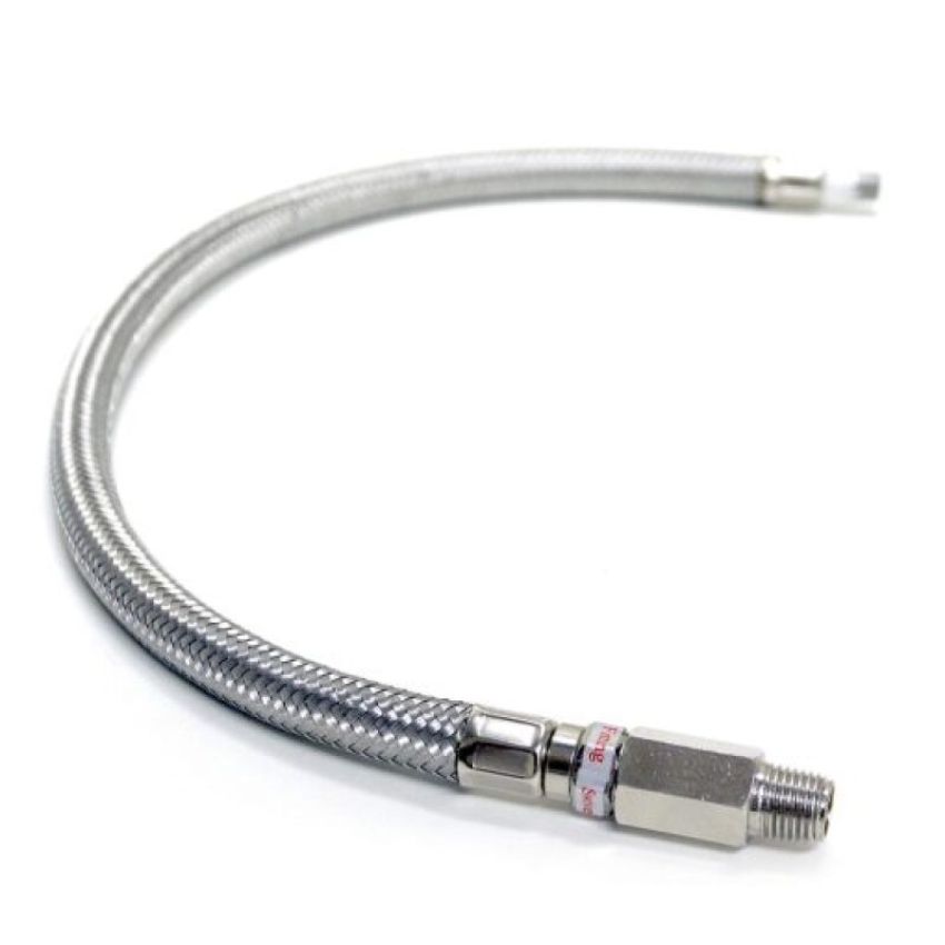 Kleinn Air Horns 30203 Kleinn 28In Stainless Steel Braided Leader Hose Extension - 1/4In F NPT Inlet/ 1/4In M NPT Outlet