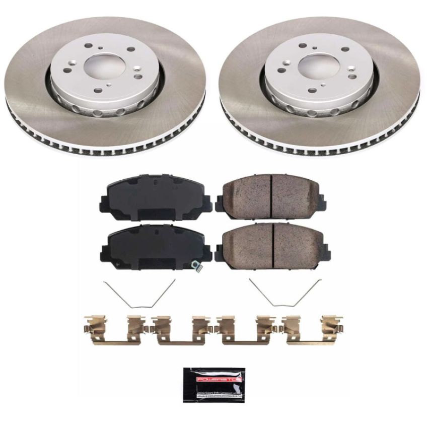 PowerStop SC6940 Semi-Coated Rotor and Low-Dust Ceramic Brake Pad Kit