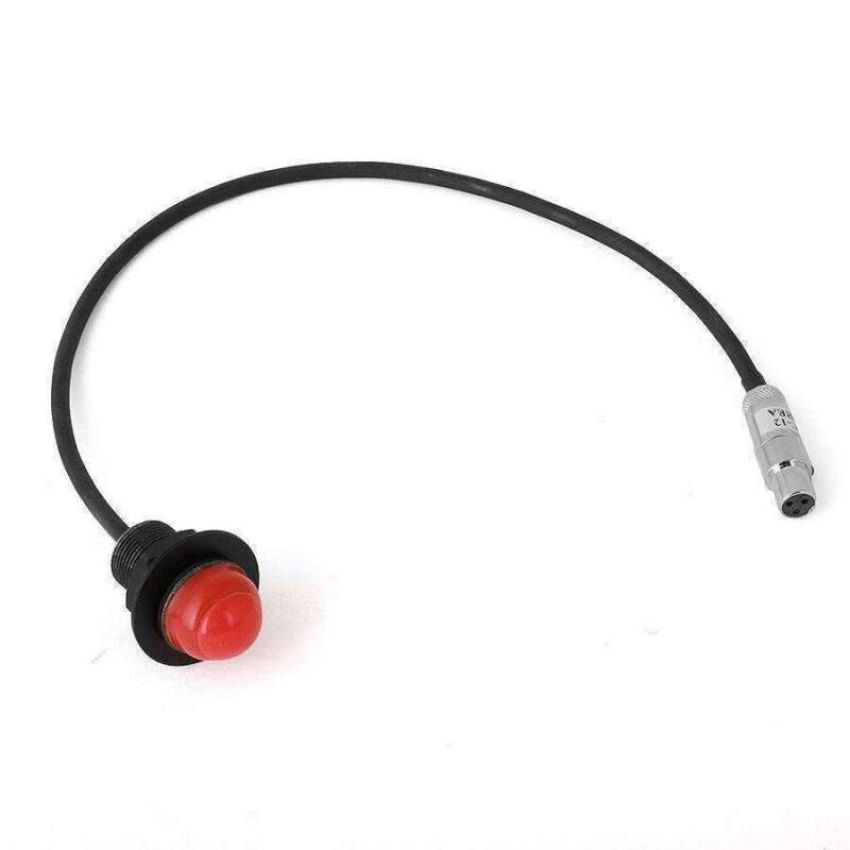 Rugged Radios PTT-HM-SC-12 Hole Mount Push to Talk Cable (PTT) with 12 Straight Cord for Intercoms