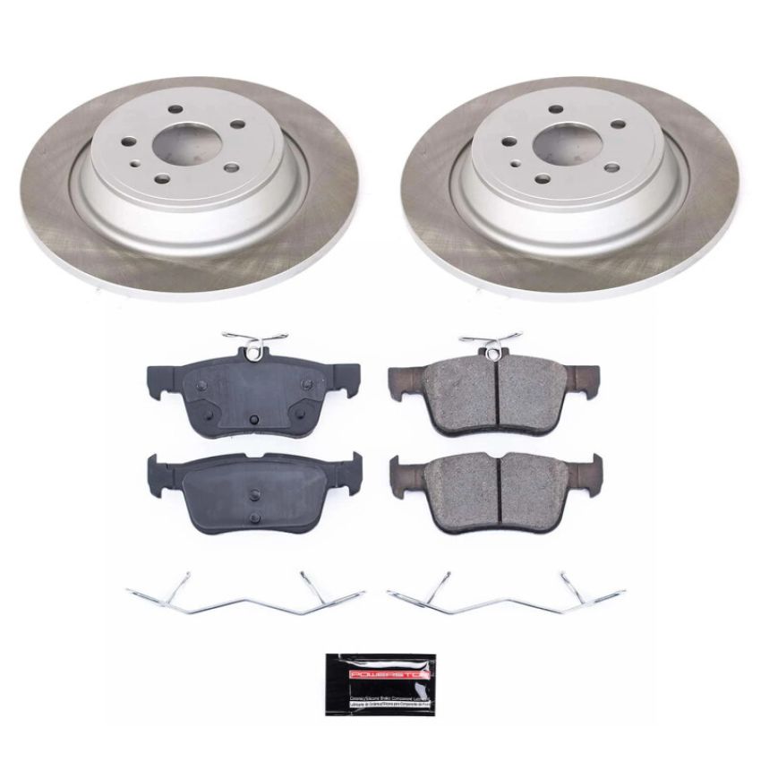 PowerStop SC6817 Semi-Coated Rotor and Low-Dust Ceramic Brake Pad Kit