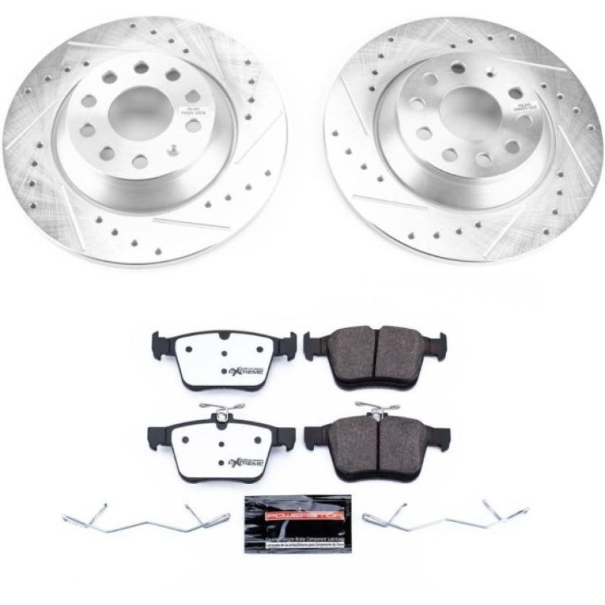 PowerStop K7176-26 Z26 Street Performance Ceramic Brake Pad and Drilled & Slotted Rotor Kit
