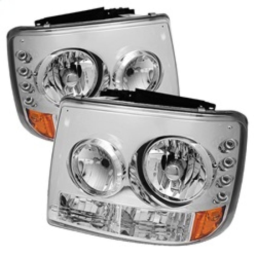 SPYDER 5012456 Crystal Headlights 1PC W/ Bumper Lights - Chrome
