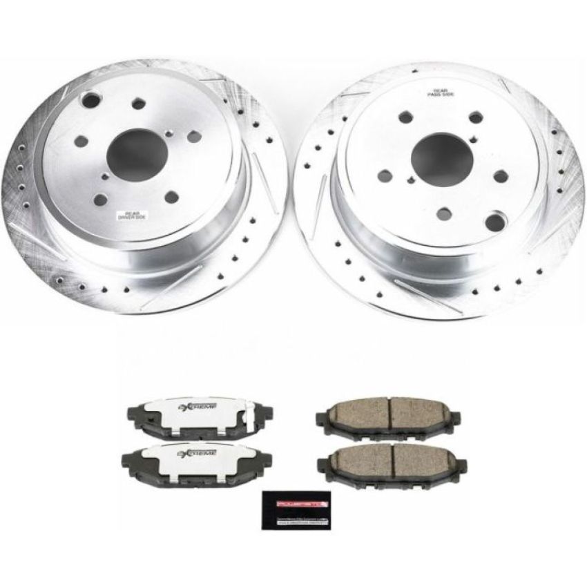 PowerStop K6977-26 Z26 Street Performance Ceramic Brake Pad and Drilled & Slotted Rotor Kit