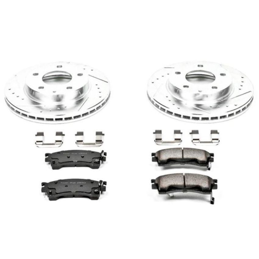 PowerStop K782 Z23 Daily Driver Carbon-Fiber Ceramic Brake Pad and Drilled & Slotted Rotor Kit