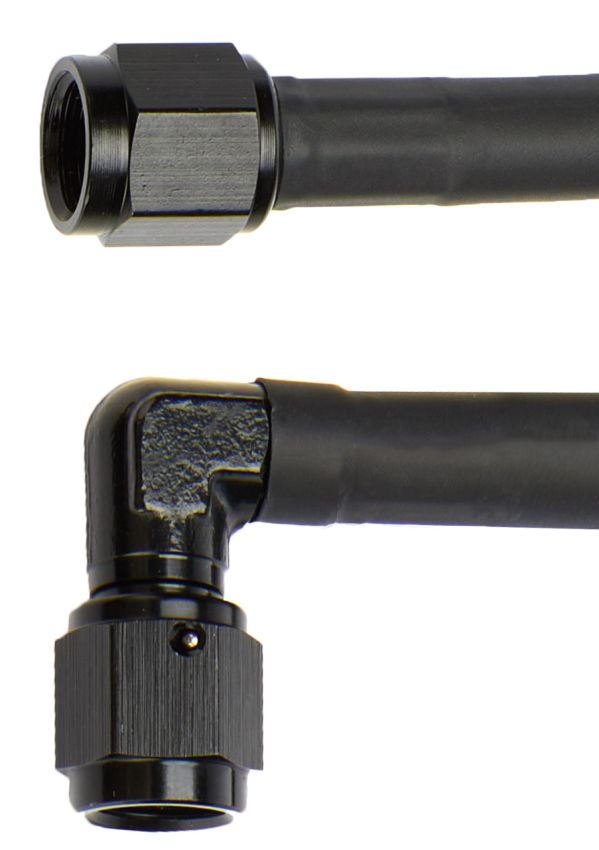 ALLSTAR PERFORMANCE ALL48400 Coated Braided Line 12in #4 Hose -4 90 Deg/-4 Str