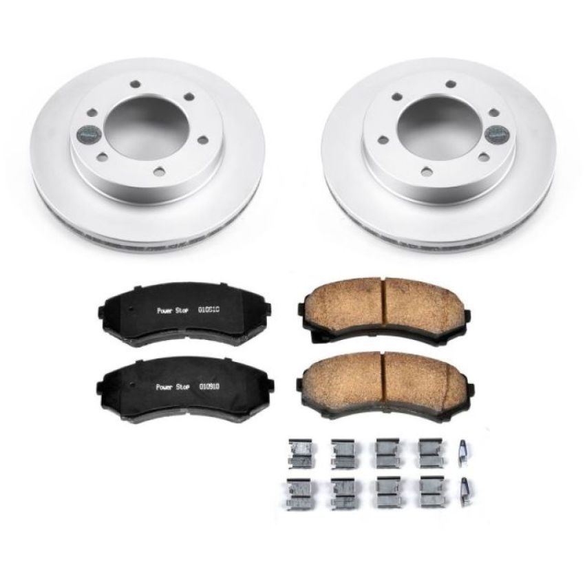 PowerStop CRK5259 Genuine Geomet Coated Rotor and Low-Dust Ceramic Brake Pad Kit