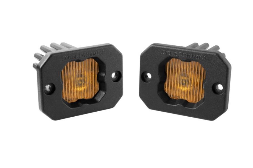 Diode Dynamics DD6851P Stage Series C1 LED Pod - Yellow SAE Fog Flush ABL (Pair)