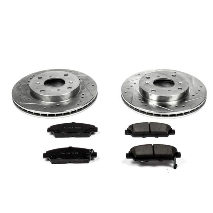 PowerStop K1033 Z23 Daily Driver Carbon-Fiber Ceramic Brake Pad and Drilled & Slotted Rotor Kit