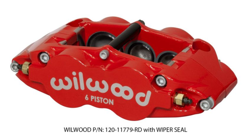 Wilwood 120-11779-RD Caliper-Narrow Superlite 6R-LH - Red 1.62/1.12/1.12in Pistons 1.25in Disc