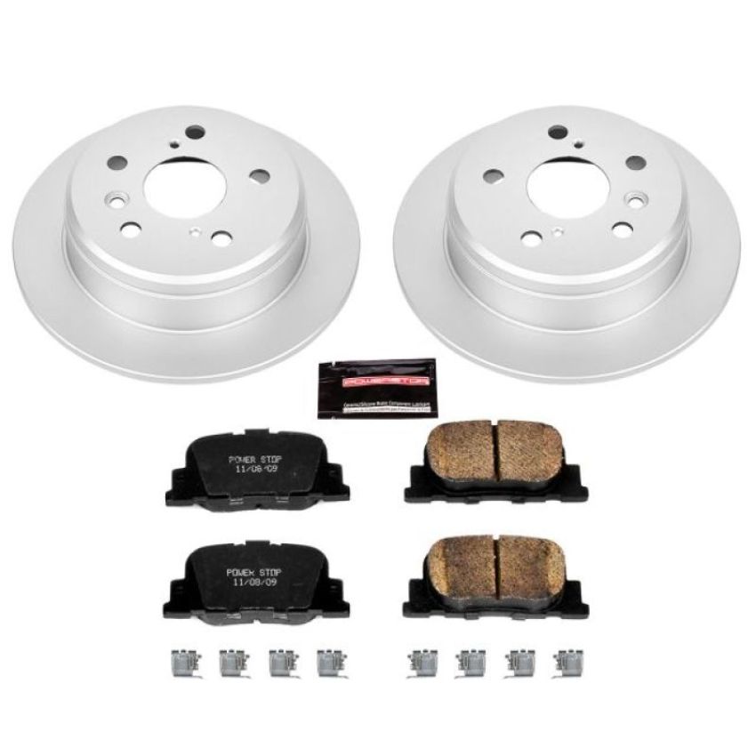 PowerStop CRK1084 Genuine Geomet Coated Rotor and Low-Dust Ceramic Brake Pad Kit