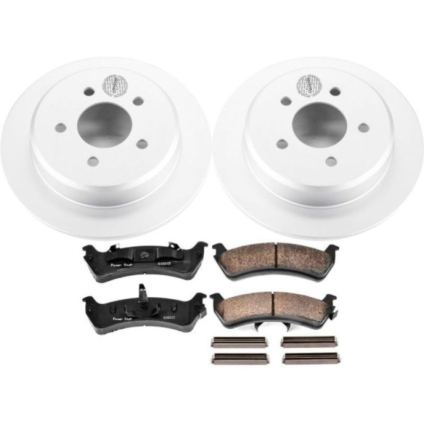 PowerStop CRK1858 Genuine Geomet Coated Rotor and Low-Dust Ceramic Brake Pad Kit