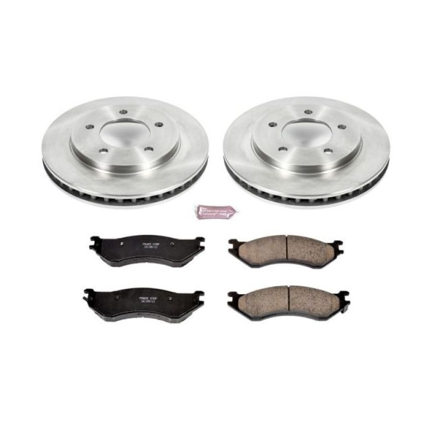 PowerStop KOE1869 OE Stock Replacement Low-Dust Ceramic Brake Pad and Rotor Kit