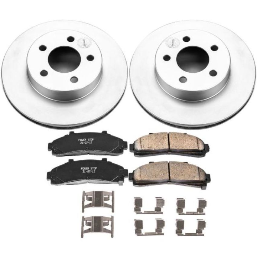 PowerStop CRK1860 Genuine Geomet Coated Rotor and Low-Dust Ceramic Brake Pad Kit