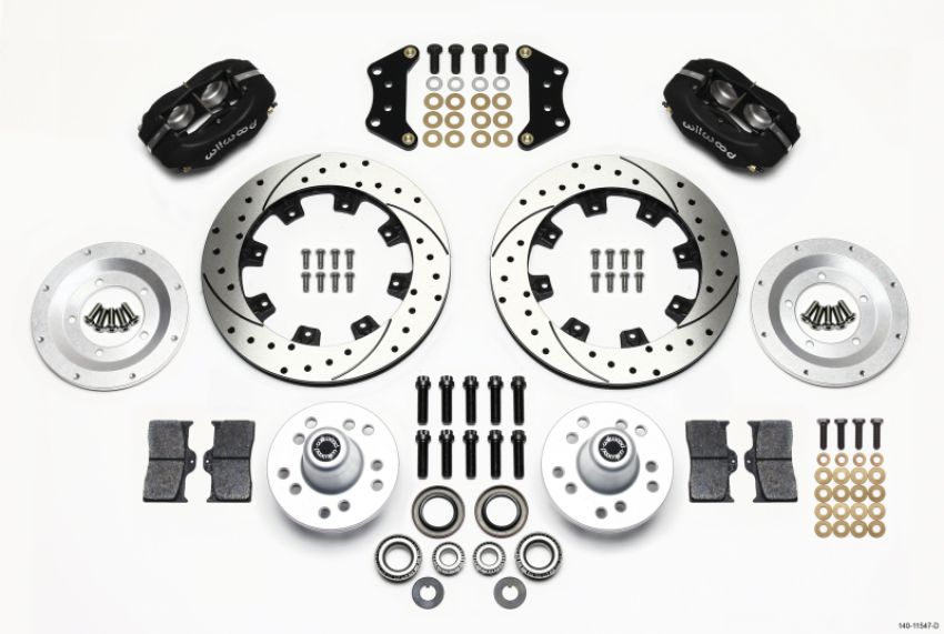 Wilwood 140-11547-D Forged Dynalite Front Kit 12.19in Drilled Magnum Force Drop Spndle