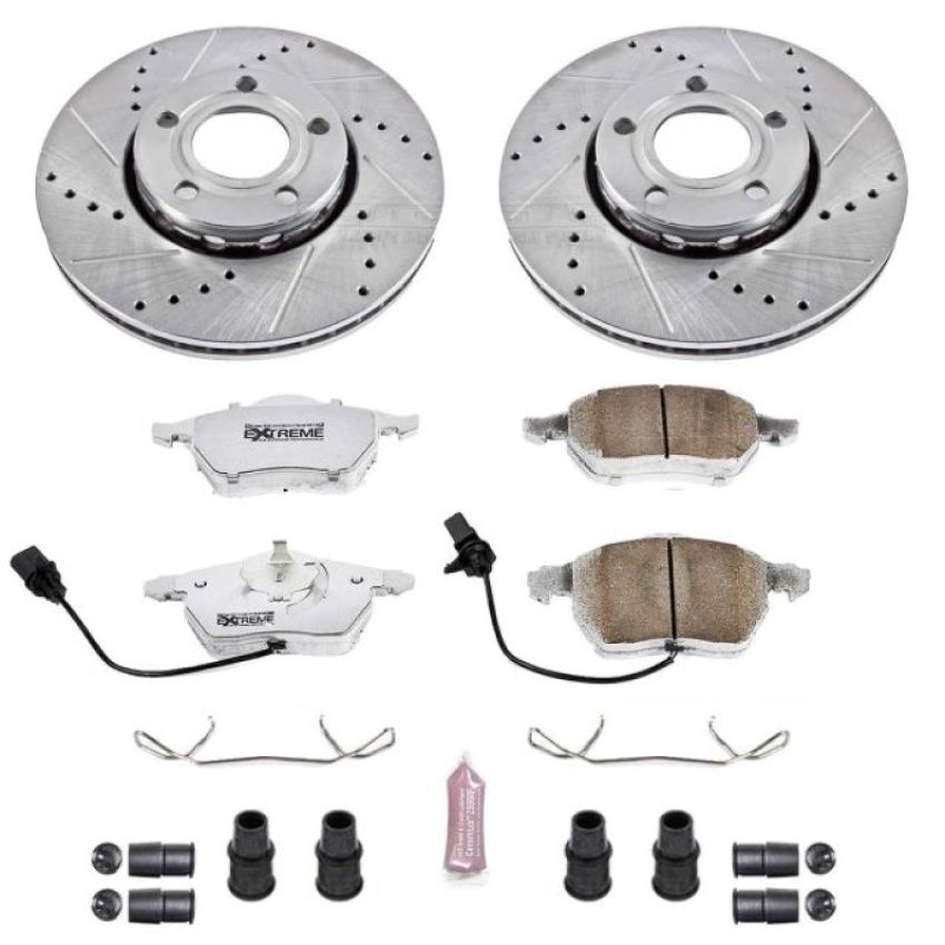 PowerStop K528-26 Z26 Street Performance Ceramic Brake Pad and Drilled & Slotted Rotor Kit